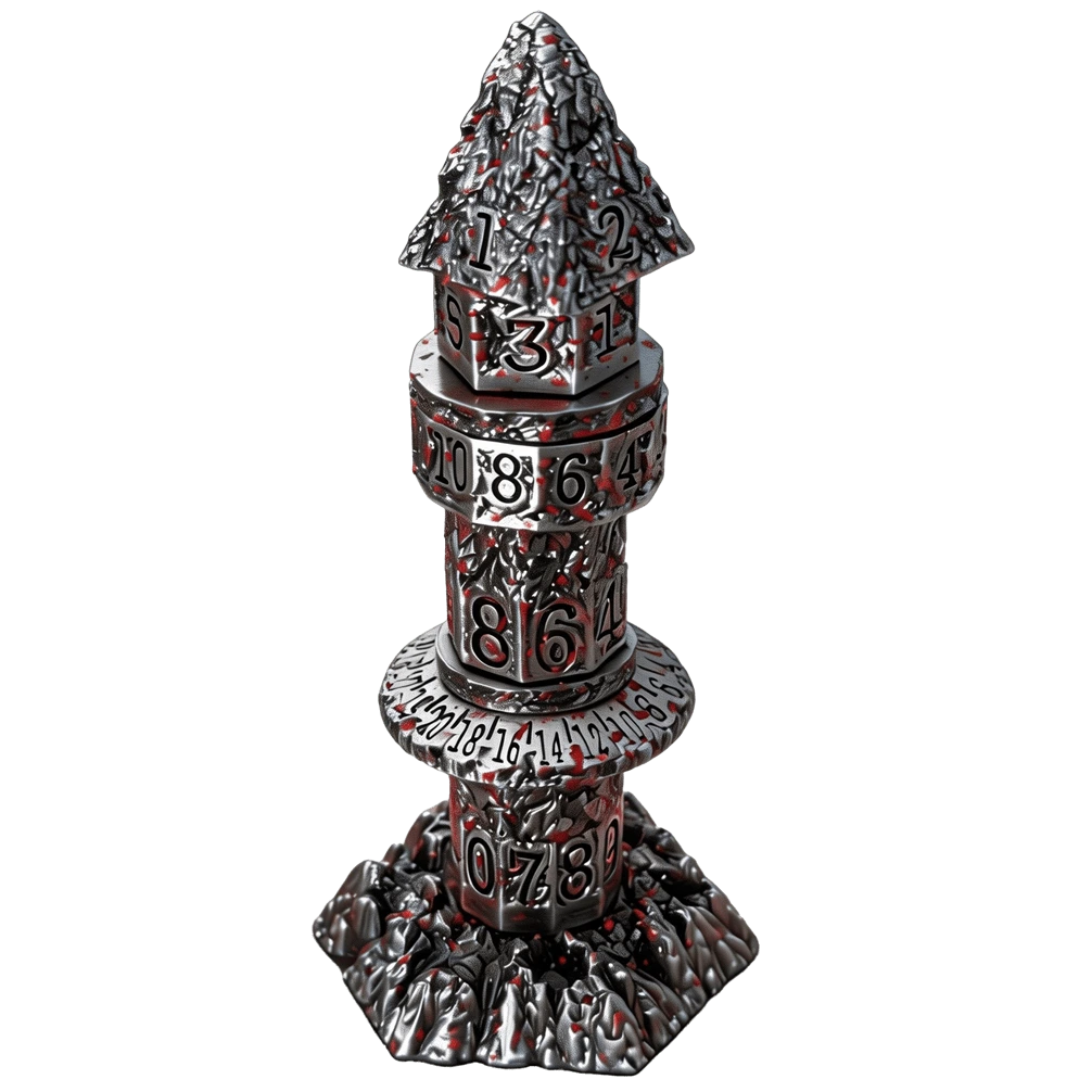Crimson Thorn Obelisk Tower Dice Set