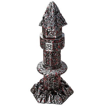 Crimson Thorn Obelisk Tower Dice Set